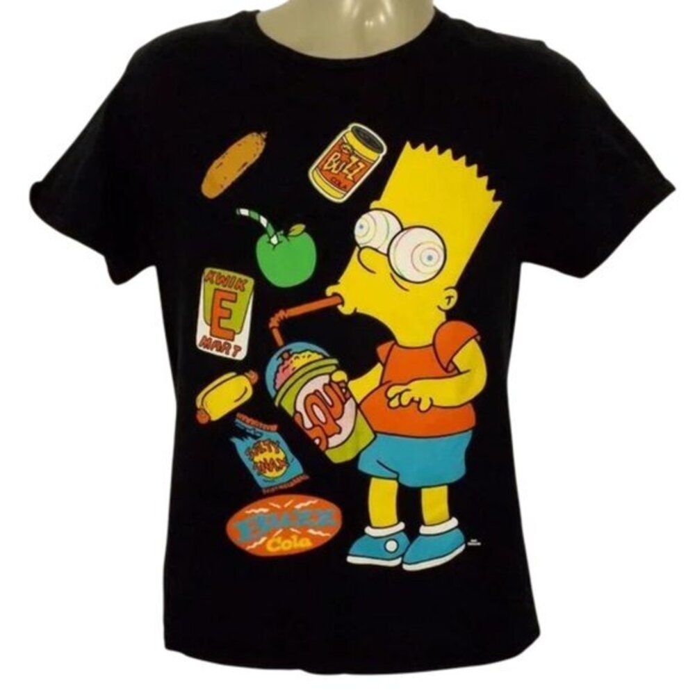 BART SIMPSON Tshirt, M, Squishee brain freeze, , Black, Kwik-e-mart, Food